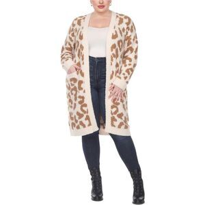 White Mark Womens Plus Size Open Front Cardigan Sweater, NWT
